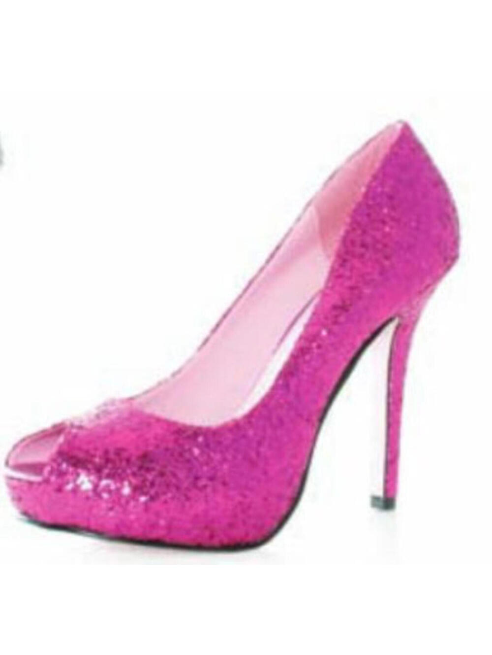 Leg Avenue 5011 Ella Glitter Fushia Peep Toes NIB 5" Stiletto Heel Size 9